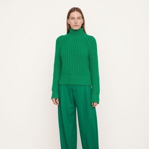 Vince Wool and Cashmere Textured Turtleneck Sweater